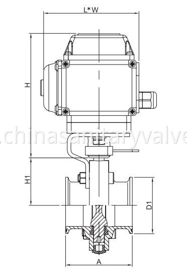 Sanitary Electric Butterfly Valves Clamp end 3A SMS ISO DS..